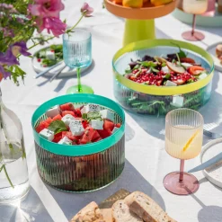 Tassen , Teller & Schalen>REMEMBER Glasschale Groove 'green'