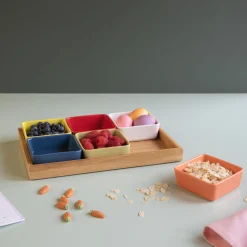 Tabletts & Etageren|Tassen , Teller & Schalen>REMEMBER Schalenset mit Holztablett Nr. 1, 7-tlg.