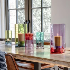 Kerzenhalter>REMEMBER Windlicht groß 'Lucius' lime