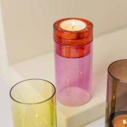 Kerzenhalter>REMEMBER Windlicht 'Lys' pink